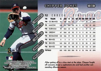 1997 Donruss #34 Chipper Jones Back