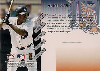 1997 Donruss #388 Deivi Cruz Back