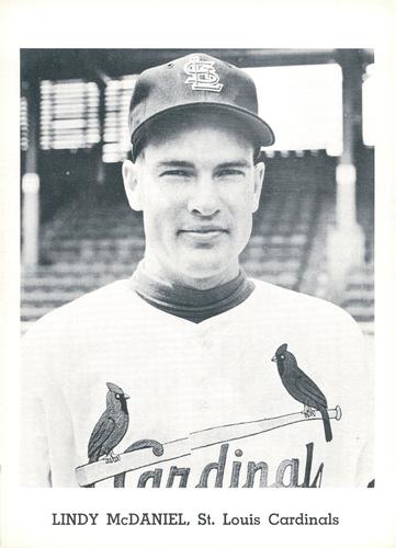 1962 Jay Publishing St. Louis Cardinals 5x7 Photos #NNO Lindy McDaniel Front