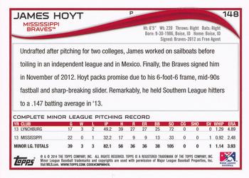 2014 Topps Pro Debut #148 James Hoyt Back