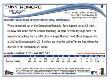 2014 Topps Chrome #3 Enny Romero Back