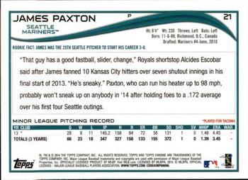 2014 Topps Chrome #21 James Paxton Back