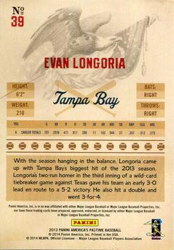 2013 Panini America's Pastime - Gold #39 Evan Longoria Back