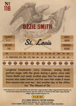 2013 Panini America's Pastime - Gold #116 Ozzie Smith Back