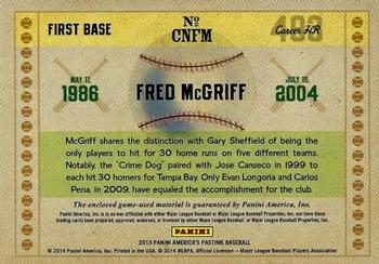 2013 Panini America's Pastime - Career Numbers Red #CNFM Fred McGriff Back