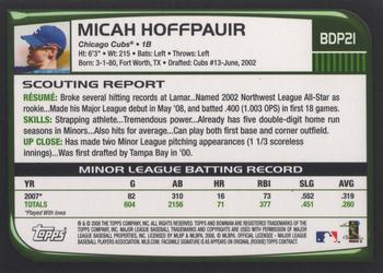 2008 Bowman Draft Picks & Prospects #BDP21 Micah Hoffpauir Back