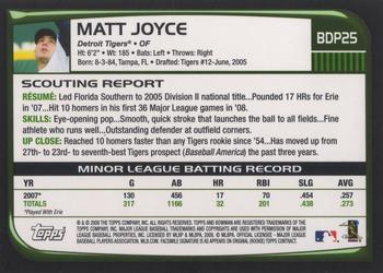 2008 Bowman Draft Picks & Prospects #BDP25 Matt Joyce Back