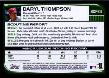 2008 Bowman Draft Picks & Prospects #BDP34 Daryl Thompson Back