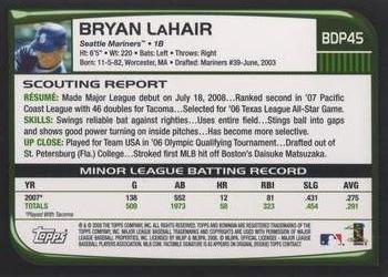 2008 Bowman Draft Picks & Prospects #BDP45 Bryan LaHair Back