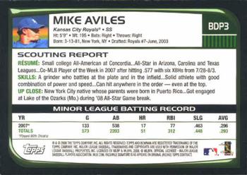 2008 Bowman Draft Picks & Prospects #BDP3 Mike Aviles Back