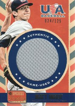 2013 Panini America's Pastime - USA Baseball Jerseys #14 Matt Imhof Front