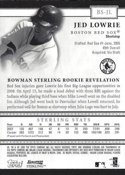 2008 Bowman Sterling #BS-JLb Jed Lowrie Back