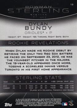 2013 Bowman Sterling - Refractors #19 Dylan Bundy Back