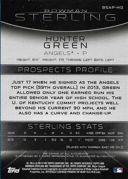 2013 Bowman Sterling - Prospect Autographs #BSAP-HG Hunter Green Back