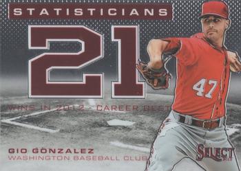 2013 Panini Select - Statisticians #ST10 Gio Gonzalez Front