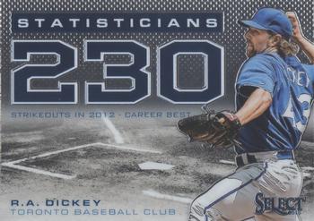 2013 Panini Select - Statisticians #ST11 R.A. Dickey Front