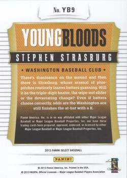 2013 Panini Select - Youngbloods #YB9 Stephen Strasburg Back