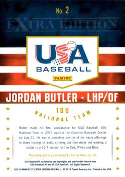 2013 Panini Elite Extra Edition - USA Baseball 15U Signatures #2 Jordan Butler Back