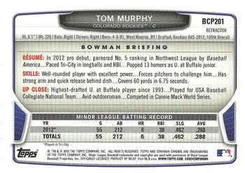2013 Bowman Chrome - Prospects Green Refractors #BCP201 Tom Murphy Back