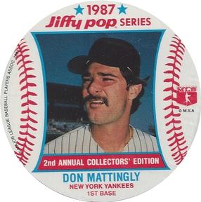 1987 Jiffy Pop Discs #6 Don Mattingly Front