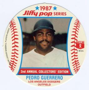 1987 Jiffy Pop Discs #10 Pedro Guerrero Front