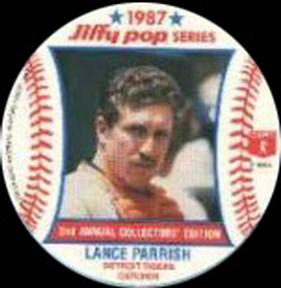 1987 Jiffy Pop Discs #13 Lance Parrish Front