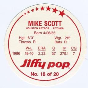 1987 Jiffy Pop Discs #18 Mike Scott Back