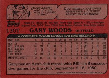 1982 Topps Traded #130T Gary Woods Back
