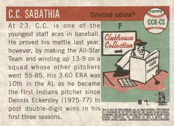 2004 Topps Heritage - Clubhouse Collection Relics #CCR-CS CC Sabathia Back