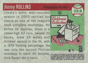 2004 Topps Heritage - Clubhouse Collection Relics #CCR-JR Jimmy Rollins Back