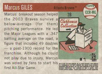 2004 Topps Heritage - Clubhouse Collection Relics #CCR-MG Marcus Giles Back