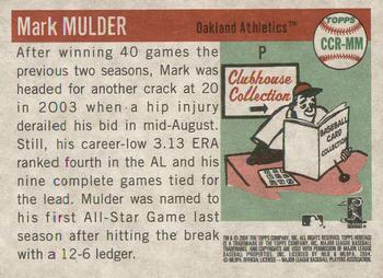 2004 Topps Heritage - Clubhouse Collection Relics #CCR-MM Mark Mulder Back