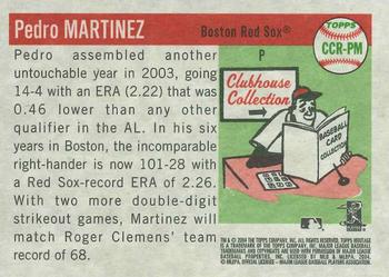2004 Topps Heritage - Clubhouse Collection Relics #CCR-PM Pedro Martinez Back