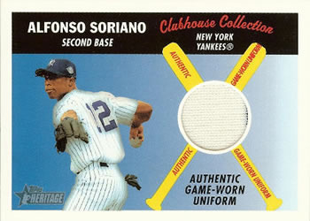 2004 Topps Heritage - Clubhouse Collection Relics #CCR-AS Alfonso Soriano Front