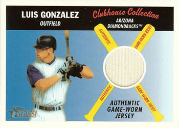 2004 Topps Heritage - Clubhouse Collection Relics #CCR-LG Luis Gonzalez Front