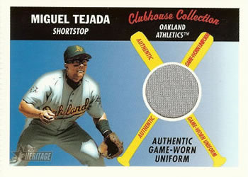 2004 Topps Heritage - Clubhouse Collection Relics #CCR-MT Miguel Tejada Front