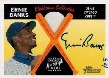 2004 Topps Heritage - Clubhouse Collection Autograph Relics #CCAR-EB Ernie Banks Front