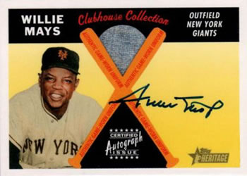 2004 Topps Heritage - Clubhouse Collection Autograph Relics #CCAR-WM Willie Mays Front
