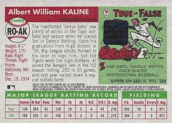 2004 Topps Heritage - Real One Autographs #RO-AK Al Kaline Back
