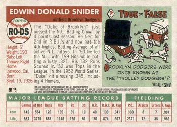 2004 Topps Heritage - Real One Autographs #RO-DS Duke Snider Back