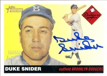 2004 Topps Heritage - Real One Autographs #RO-DS Duke Snider Front