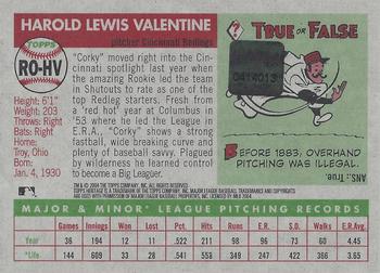 2004 Topps Heritage - Real One Autographs #RO-HV Corky Valentine Back