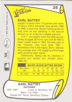 1988 Pacific Legends I #35 Earl Battey Back