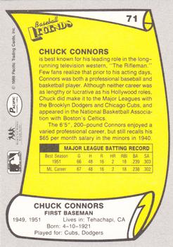 1988 Pacific Legends I #71 Chuck Connors Back