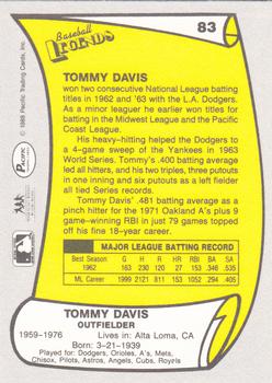 1988 Pacific Legends I #83 Tommy Davis Back
