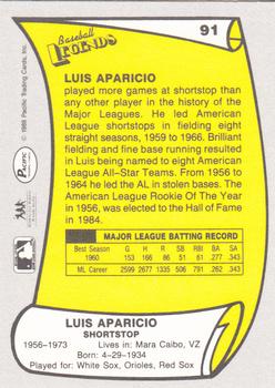1988 Pacific Legends I #91 Luis Aparicio Back