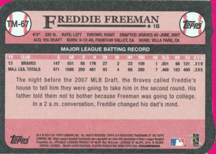 2014 Topps - 1989 Topps Die Cut Minis #TM-67 Freddie Freeman Back