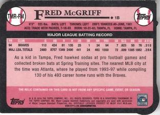 2014 Topps - 1989 Topps Die Cut Mini Relics #TMR-FM Fred McGriff Back