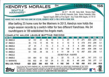 2014 Topps - Gold #156 Kendrys Morales Back