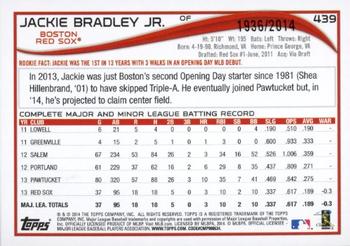 2014 Topps - Gold #439 Jackie Bradley Jr. Back